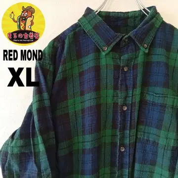 USA 구제 의류 RED MOND 플란넬 셔츠 XL 네이비 그린 체크