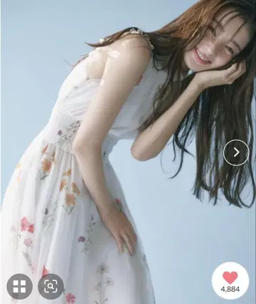 플라워 프린트 쉬폰 원피스