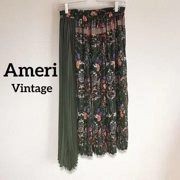 AMERI VINTAGE FLOWER SIDE PLEATS SKIRT
