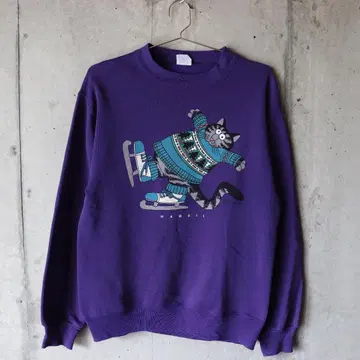 90s Crazy shirt 크리밤캣 고양이 맨투맨