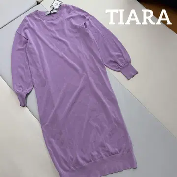 멜로즈 티아라(TIARA) 니트 바이올렛 슬릿 롱니트