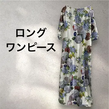 꽃무늬 반팔 롱 원피스