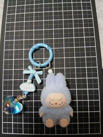 LABUBU 봉제 인형 키링 블루