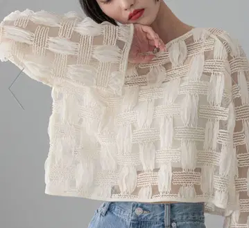 로리즈팜 [ 전후 착용 가능 ] 튤 레이스 2WAY 가디건