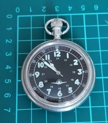 아날로그 회중시계 블랙 다이얼 24시간 표시