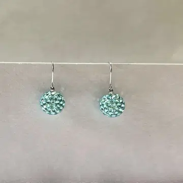 스카이블루 미러볼 귀걸이