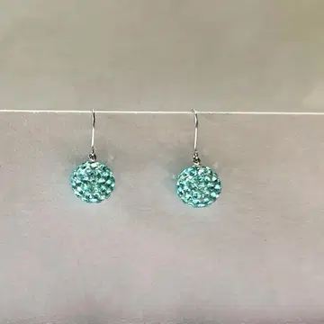 스카이블루 미러볼 귀걸이