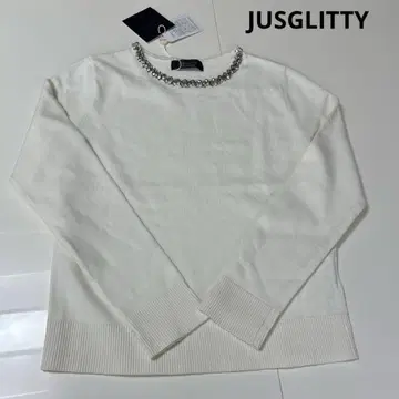 JUSGLITTY 저스길리티 비쥬넥 니트 미사용 택