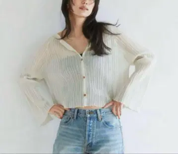 시루무린 Light 시어 랜덤 RIB 숏 가디건