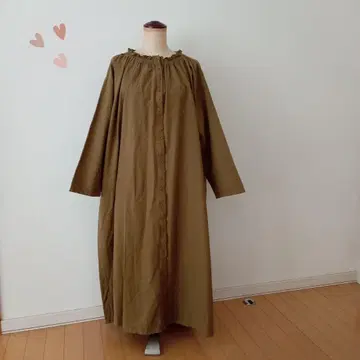 새상품급! 사만사 모스모스 셔링 프릴 넥 원피스 면 린넨