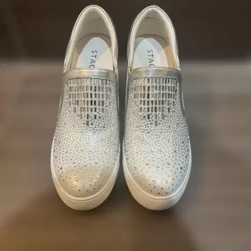 실버 스톤 장식 웨지 슬립온 24cm