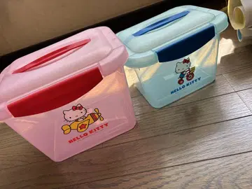 헬로키티 플라스틱 수납 박스 2개 세트