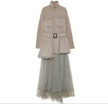 프레이 아이디 니트 콤비 밀리터리 원피스