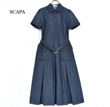 SCAPA 스캐파 롱 플레어 원피스 데님 40 L 사이즈