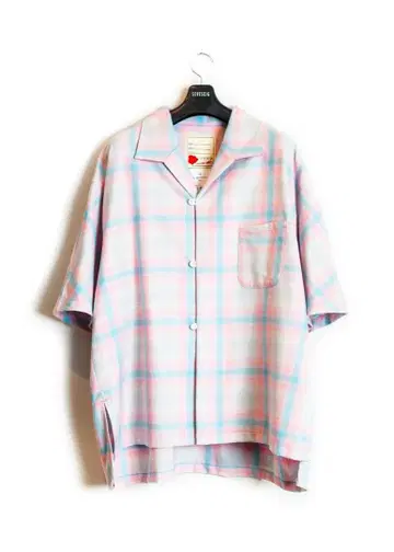 새상품 SEVESKIG 25SS Ombre Check 오픈 카라 셔츠