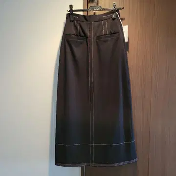 URBAN RESEARCH 스티치 타이트 스커트 블랙