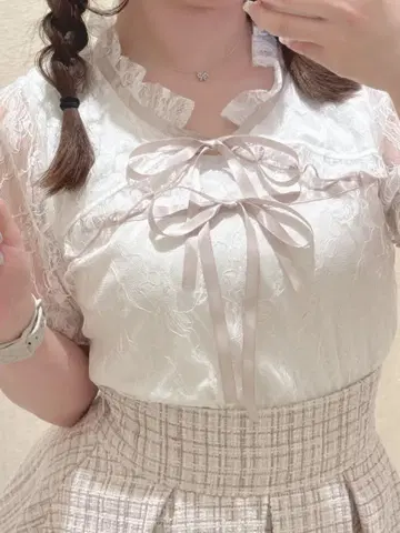 evelyn 더블 리본 BS 상의 레이스