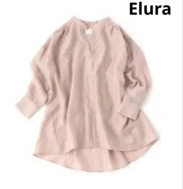 Elura 세미 시어 키넥 튜닉 핑크 베이지 L 사이즈 셔츠