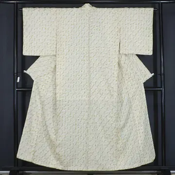 미사용 화이트  큰 시보리 순수 실크 염색 코몬 155cm a397
