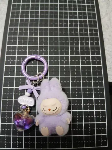러브럽 LABUBU 봉제 인형 키링 퍼플