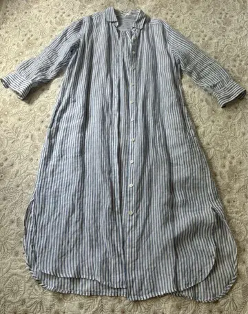 새상품급! 23구 LIBECO 린넨 셔츠 원피스 스트라이프