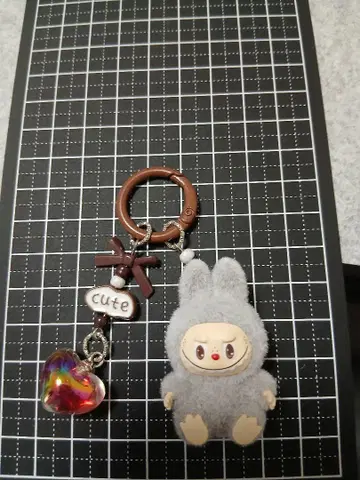 LABUBU 래브부 봉제 인형 키링 그레이