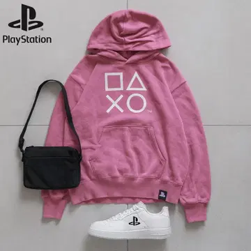 J989 PlayStation 로고 프린트 후드티 M, L 후드 부착