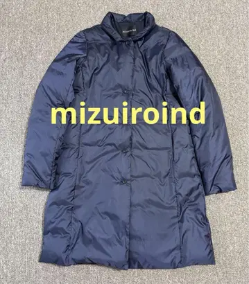 mizuiroind 네이비 광택 쁘띠 칼라 다운 자켓
