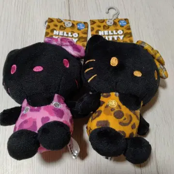 레오파드 무늬 헬로키티 봉제 인형 2개 세트