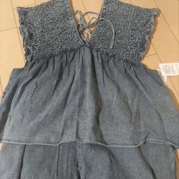 시마무라 랙스단 티어 페플럼 데님 셔링 살로펫 3L 빅 사이즈
