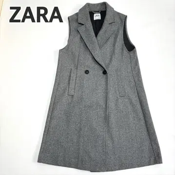 ZARA 그레이 더블 브레스트 슬리브리스 코트