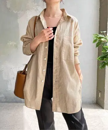 spick & span 스픽 앤 스팬 코튼 린넨 루즈 셔츠