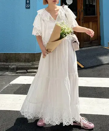 Alley TOKYO wcloset 레이스 잔뜩 반팔 원피스
