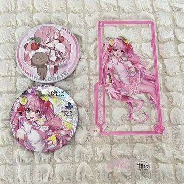 벚꽃 미쿠 x 히로하코 아크릴 스탠드 캔뱃지