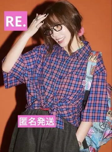 RE. 아르이도트 나카 리이사 스트릿 체크 셔츠 핑크
