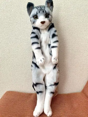 복슬복슬 리얼 고양이 봉제 인형 백팩