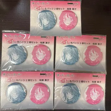 DMM 복권 캔뱃지 와구리 카오루코 5개 세트