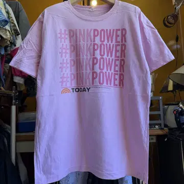미국 빈티지 의류 #PINKPOWER T셔츠 핑크