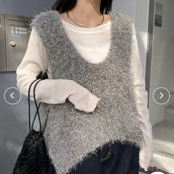 CIAOPANIC TYPY 깊은 U넥 멜란지 페더 베스트