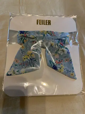 FEILER 페이러 페이 스톨 스카이블루 꽃무늬
