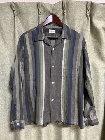 VAN HEUSEN 50s 60s 오픈 카라 스트라이프 그린 16