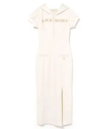 Mary logo hoodie dress andmary White