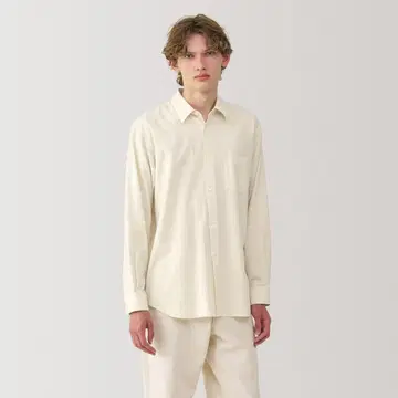 [새상품] MUJI Labo 무지 라보 기모 트윌 레귤러 카라 셔츠