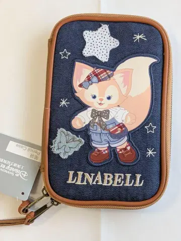 상하이 디즈니랜드 한정판 리나벨 데님 펜 케이스 파우치 멀티 케이스