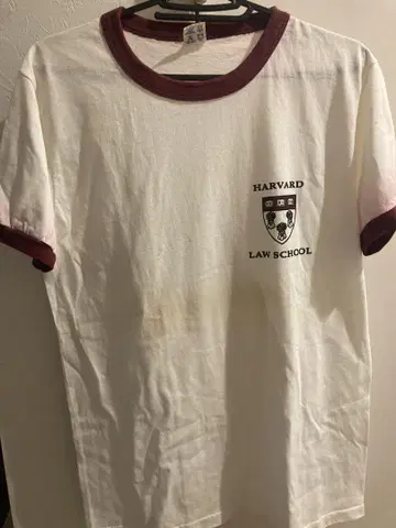 80s Champion 트리코 태그 USA 'HARVARD' 링거 T