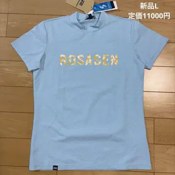 새상품 Rosasen 로사센 반팔 모크넥 T셔츠 블루 L