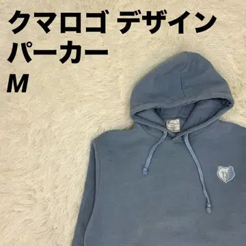 후드티 후드 곰 로고 후드티 라이트 블루 M 사이즈 남성용 남녀 공용