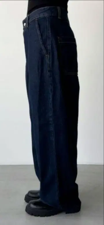 다크 인디고 블루 와이드 팬츠 S CANAL JEAN