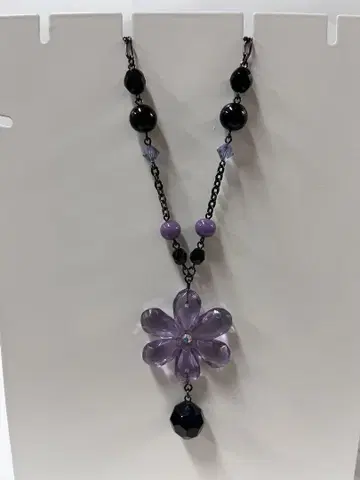 ANNA SUI 안나수이 보라색 플라워 목걸이