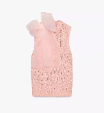 ZARA 오간자 리본 니트 탑스 M
